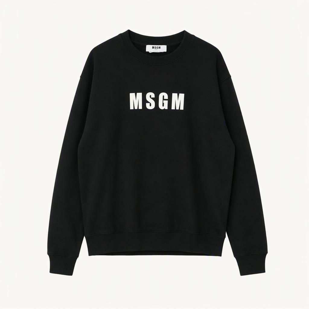 L MSGM 볼드 로고 프린팅 오버핏 여성 맨투맨