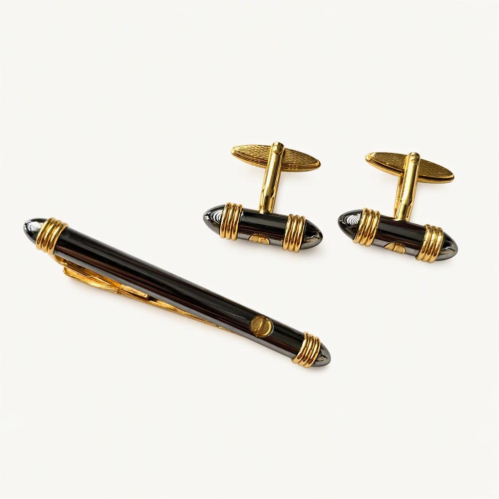 던힐 정품 명품 넥타이핀,커프스세트 5cm S등급 J24