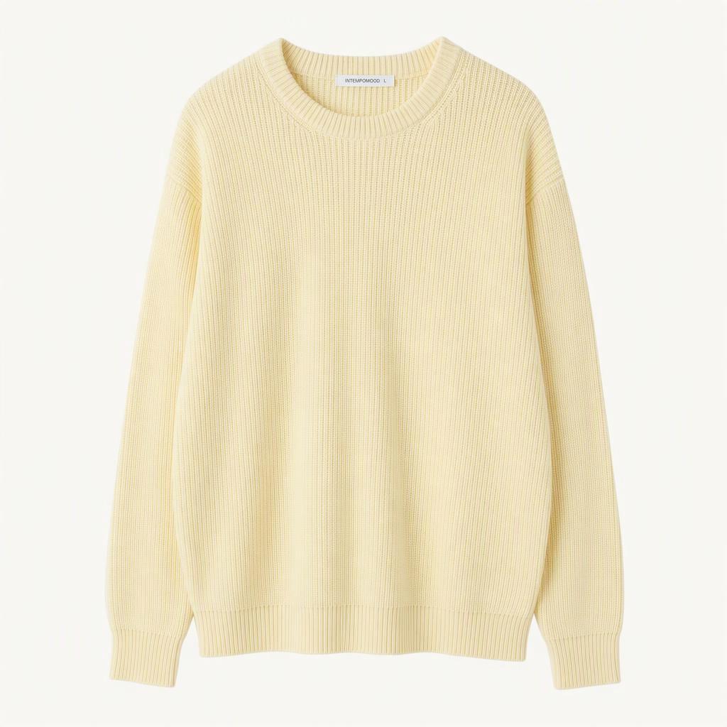 (L-2XL) 인템포무드 니트 무지 아이보리 놈코어-H40618