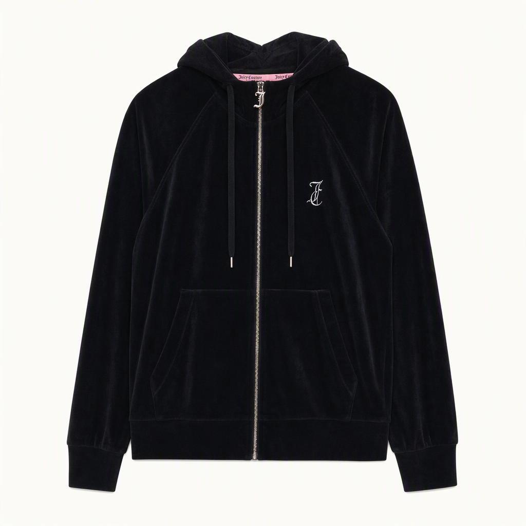 쥬시꾸뛰르 JUICY COUTURE 검정 후드 집업 S [A1356]