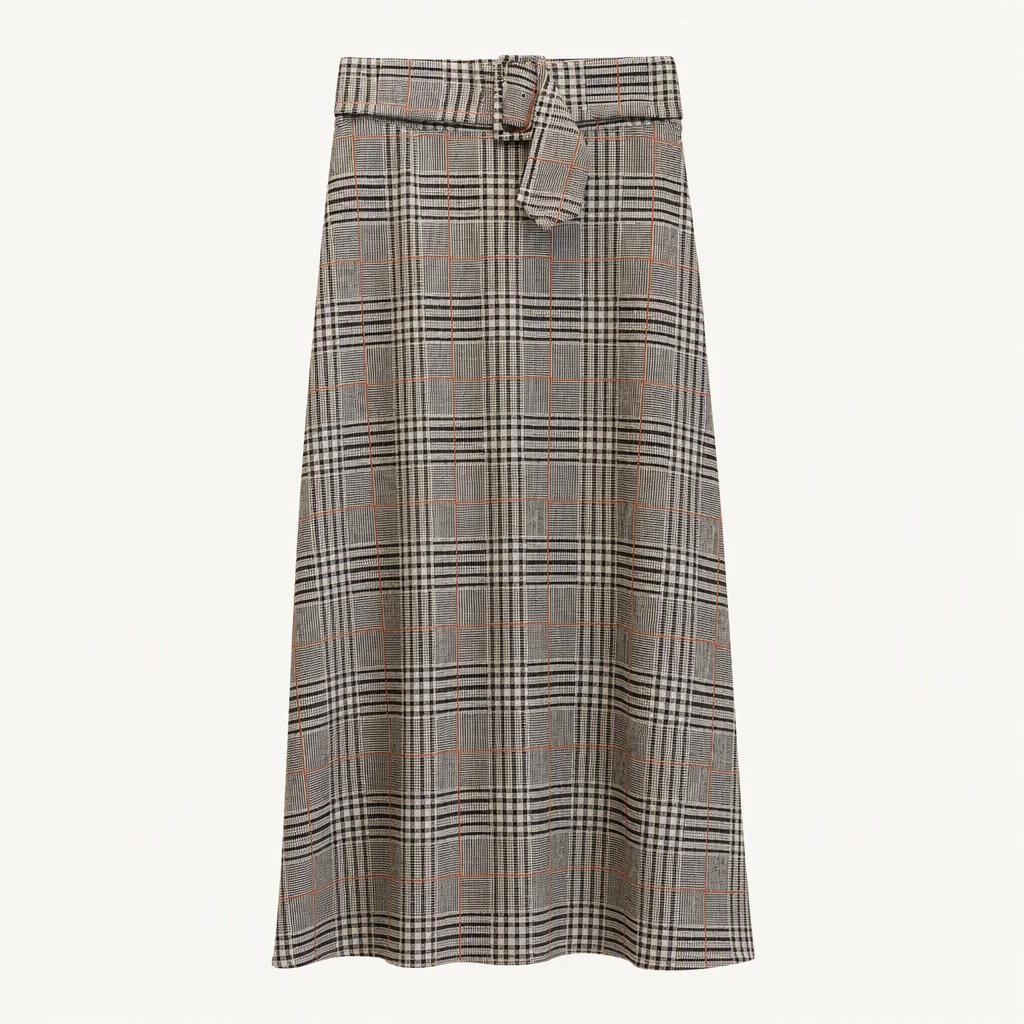 zara 글렌체크 벨트 스커트 허리밴딩 M(28)