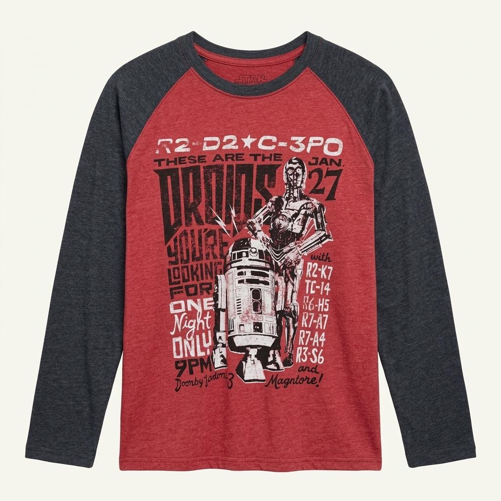 스타워즈 R2-D2 & C-3PO 드로이드 레글런 롱슬리브