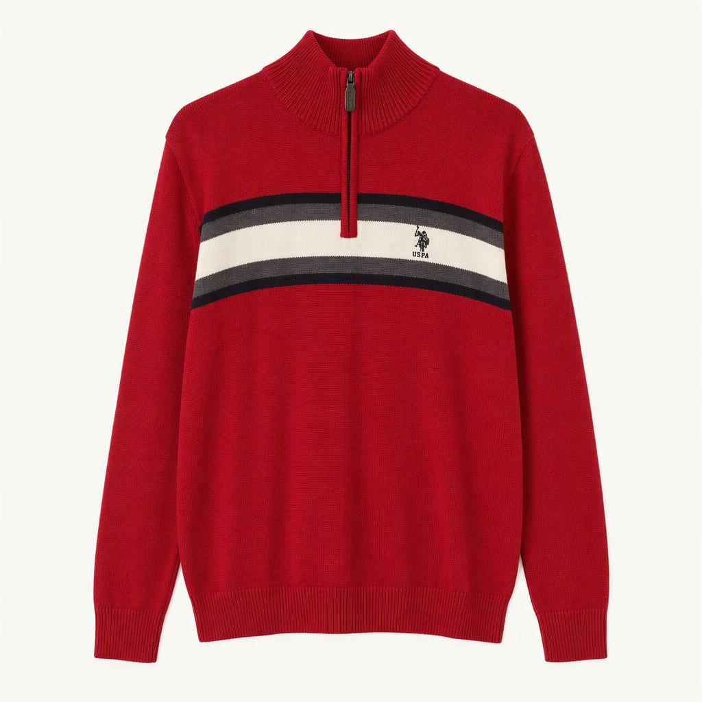 US POLO ASSN 남성 반집업니트 L100사이즈