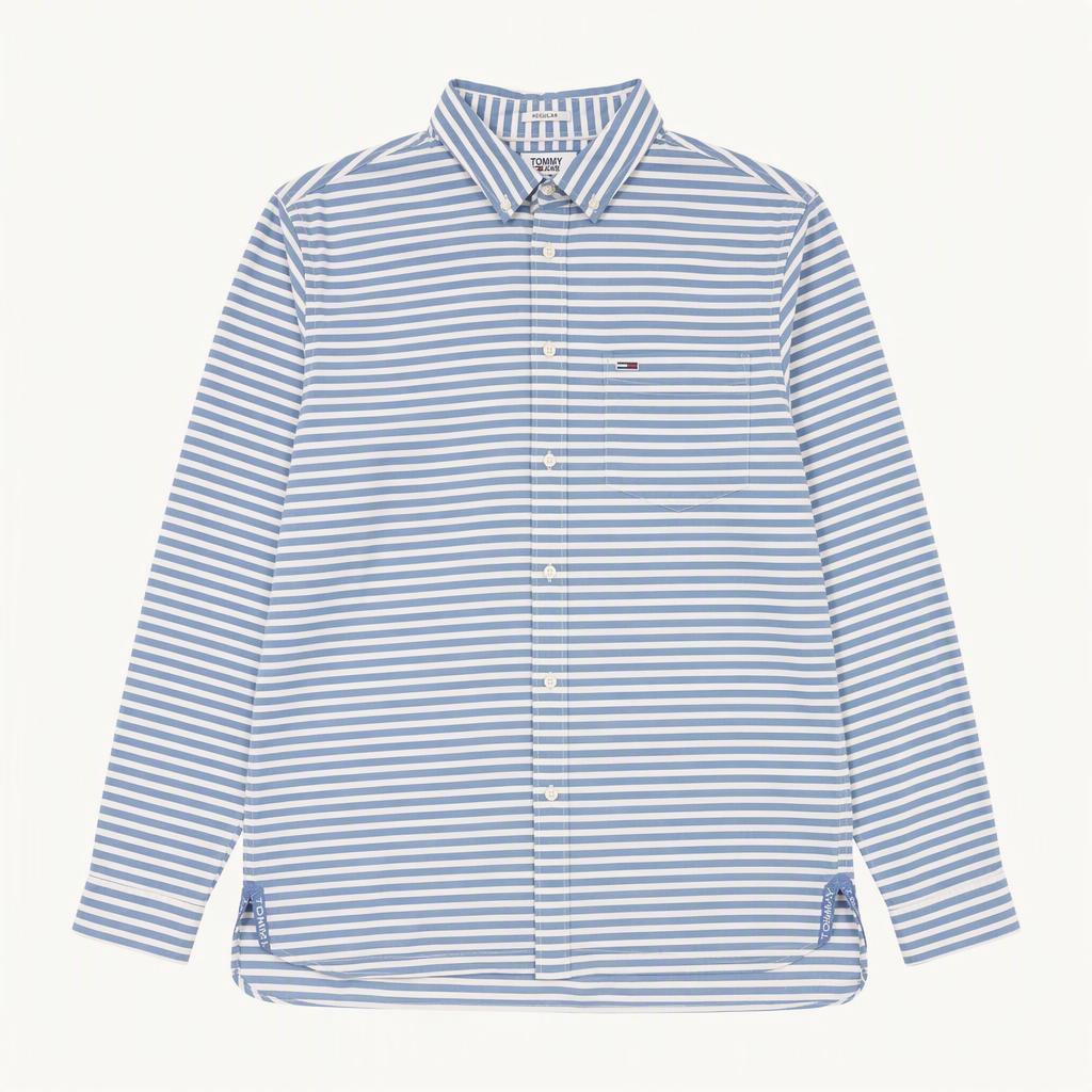 타미 Tommy 진스 레귤러핏 스트라이프 긴팔 셔츠 M