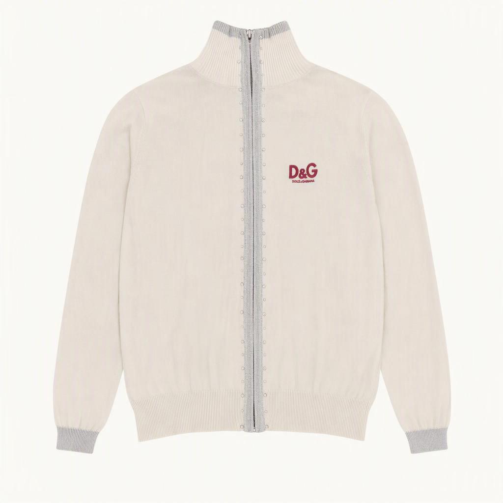 돌체앤가바나 D&G 큐빅 로고 니트 집업 자켓