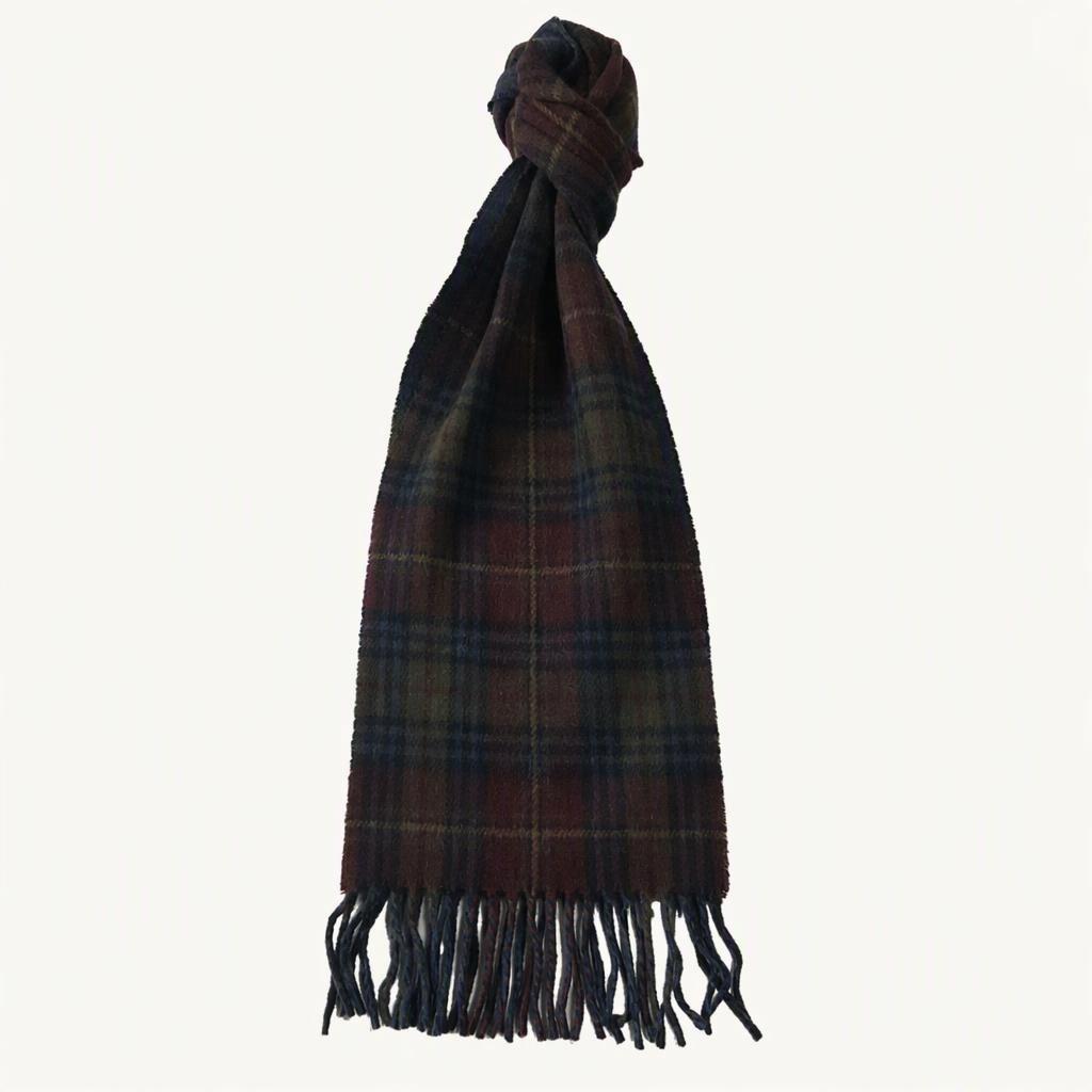 MX704 폴로 이태리판 버진울혼방 양면 타탄체크 버건디 머플러 목도리