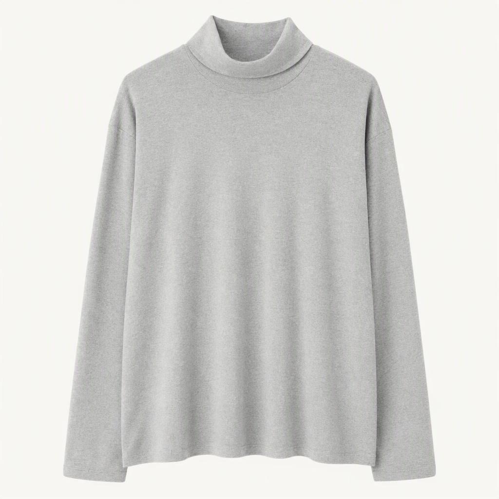 (XL-2XL) 밴웍스 긴팔티셔츠 목폴라 무지 그레이 놈코어-H41436