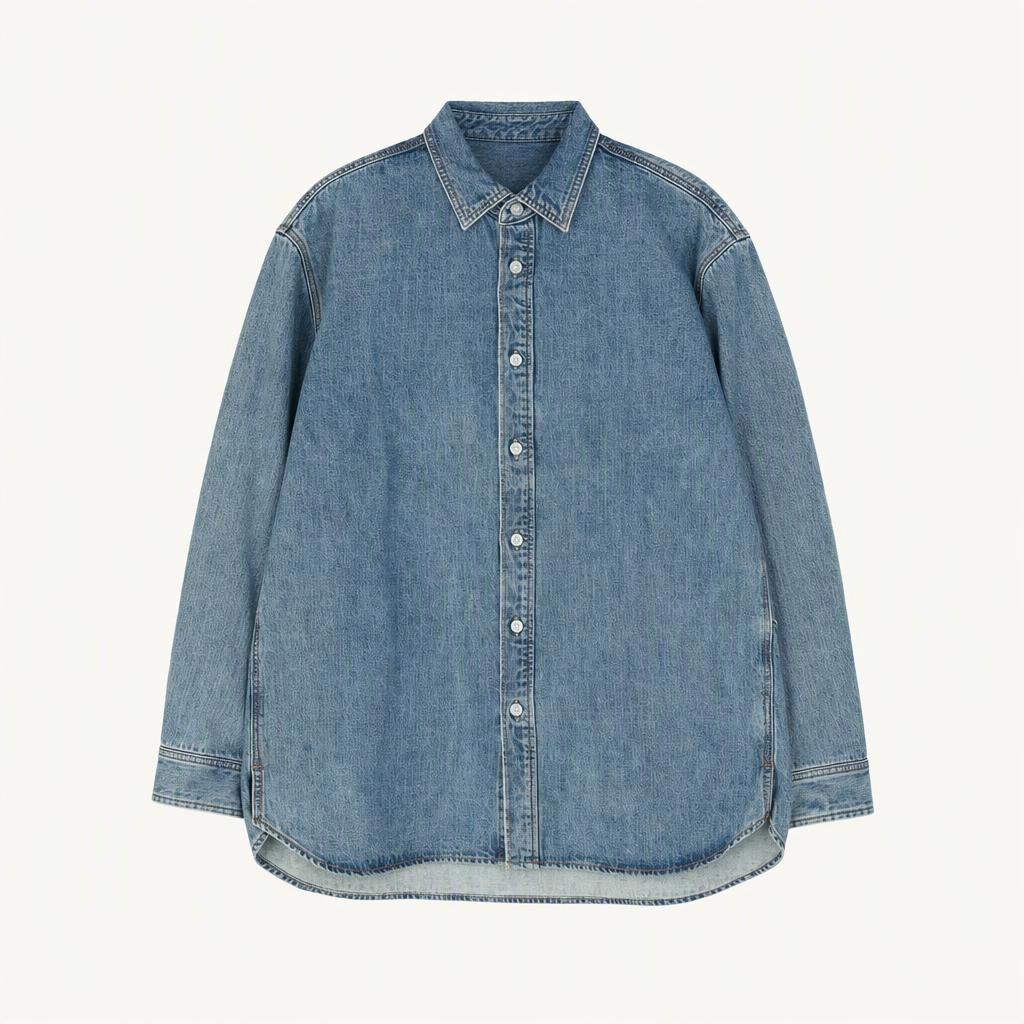 (L-XL) 셔츠 남방 데님 청 워싱 아메카지-H41410