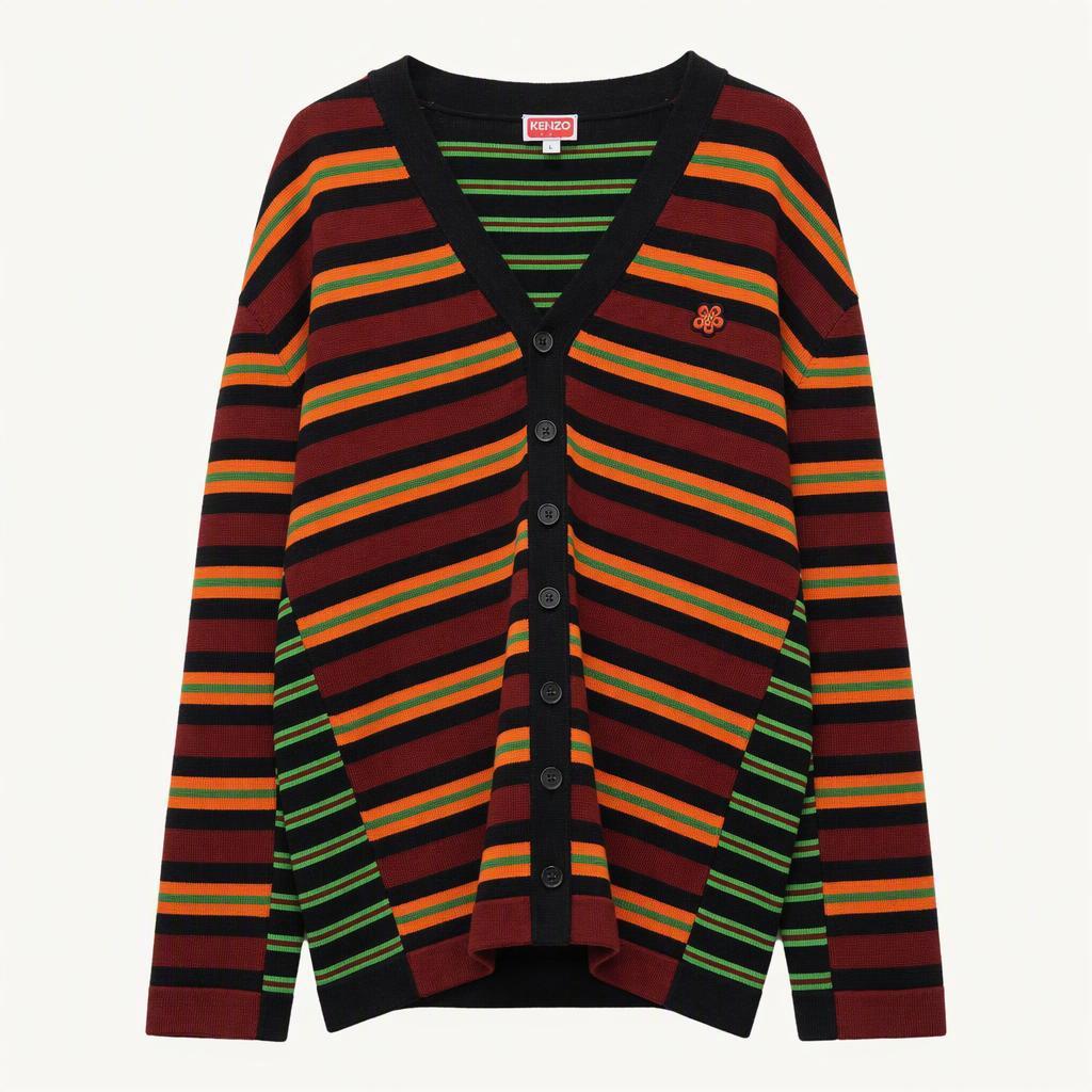 L 겐조 KENZO 보크 플라워 스트라이프 가디건 A399