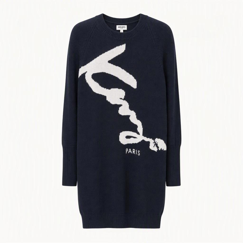 [정품] 겐조(KENZO) 시그니처 인타르시아 로고 니트 미니 원피스 / 롱 니트