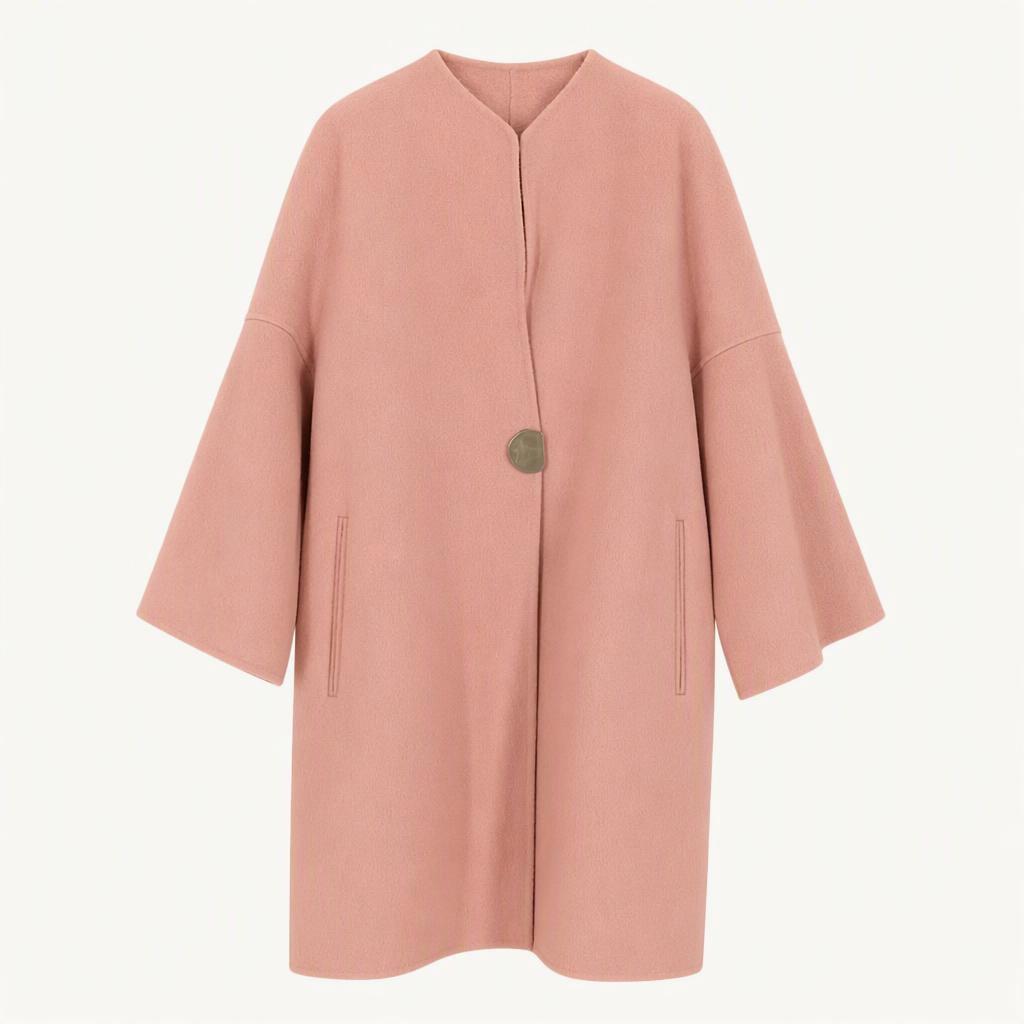 주크 여성 추동 루즈핏 9부소매 모직코트 살구핑크85 (HU47910)