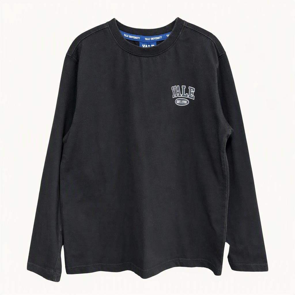 YALE 블랙 키즈 긴팔티 140 N7975