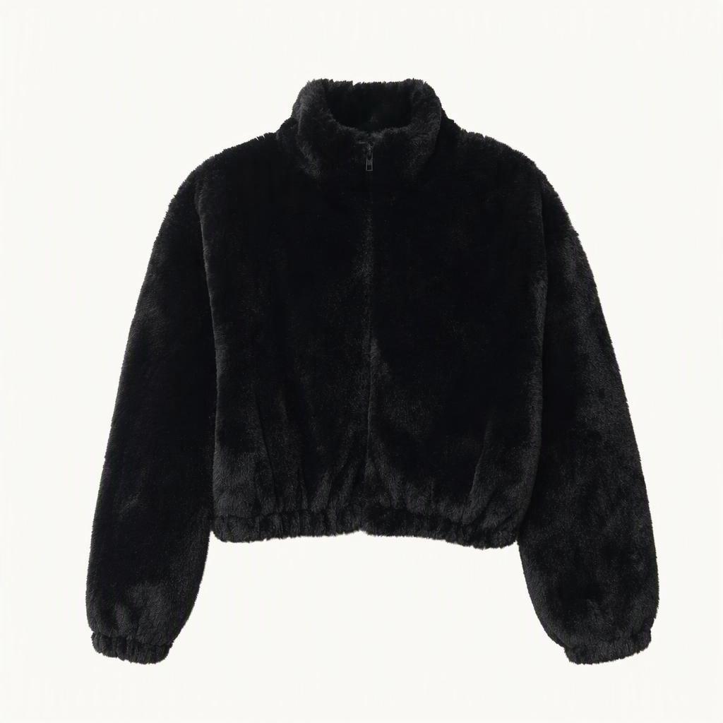 블랙 퍼 집업 자켓 L~XL