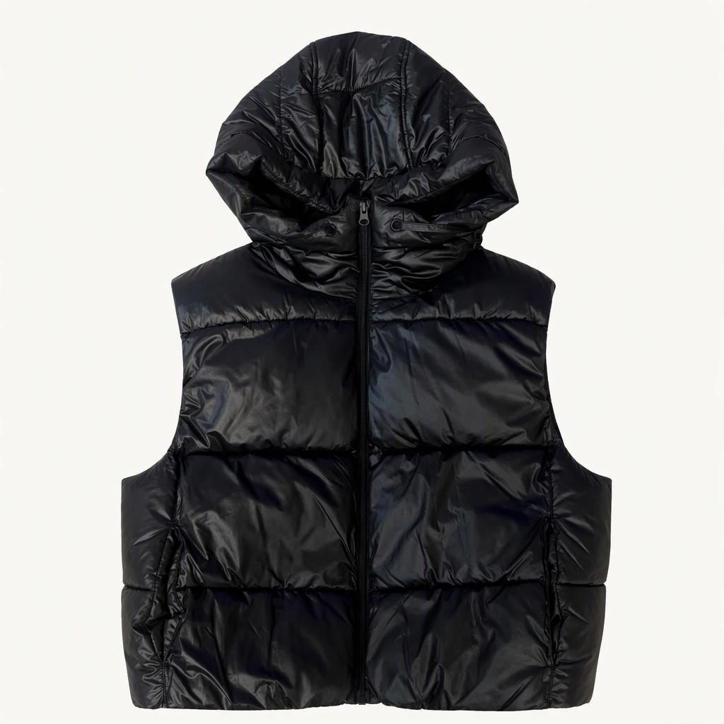 W H&M 크롭 패딩 베스트