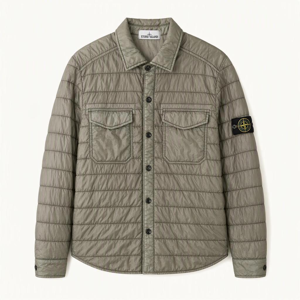 Stone Island 스톤아일랜드 와펜 가먼트다이드 다운 셔츠 자켓