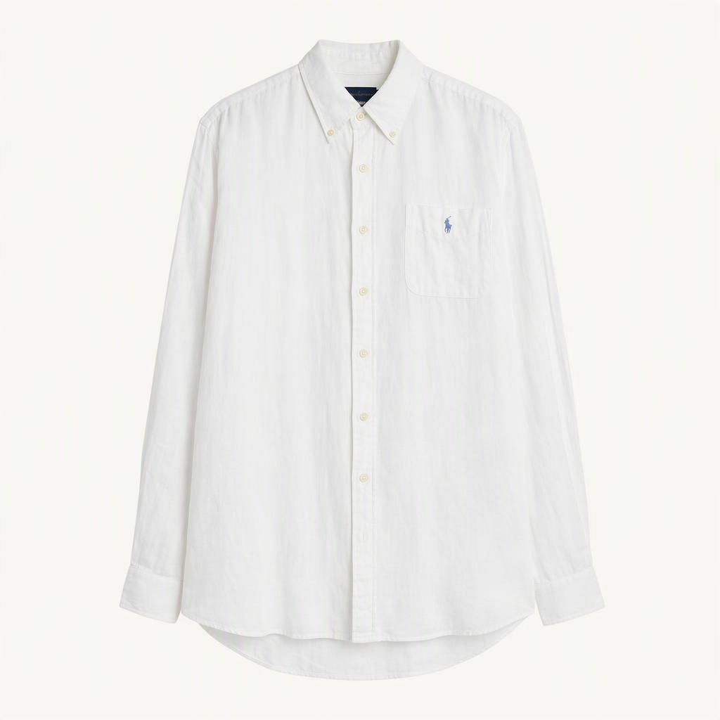 (L-XL) 폴로 랄프로렌 셔츠 남방 화이트 무지 린넨 마-H41690