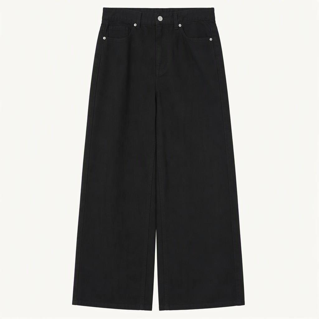 (M-L) 에잇세컨즈 면바지 팬츠 새상품 와이드핏 블랙-P10998