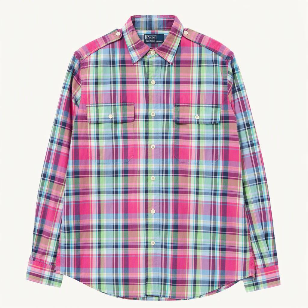 (M-XL) 폴로 랄프로렌 셔츠 남방 투포켓 체크 핑크-H40310