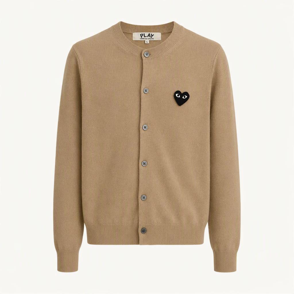 COMMEdesGARCONS 꼼데가르송 블랙와펜 베이지컬러 유넥 가디건