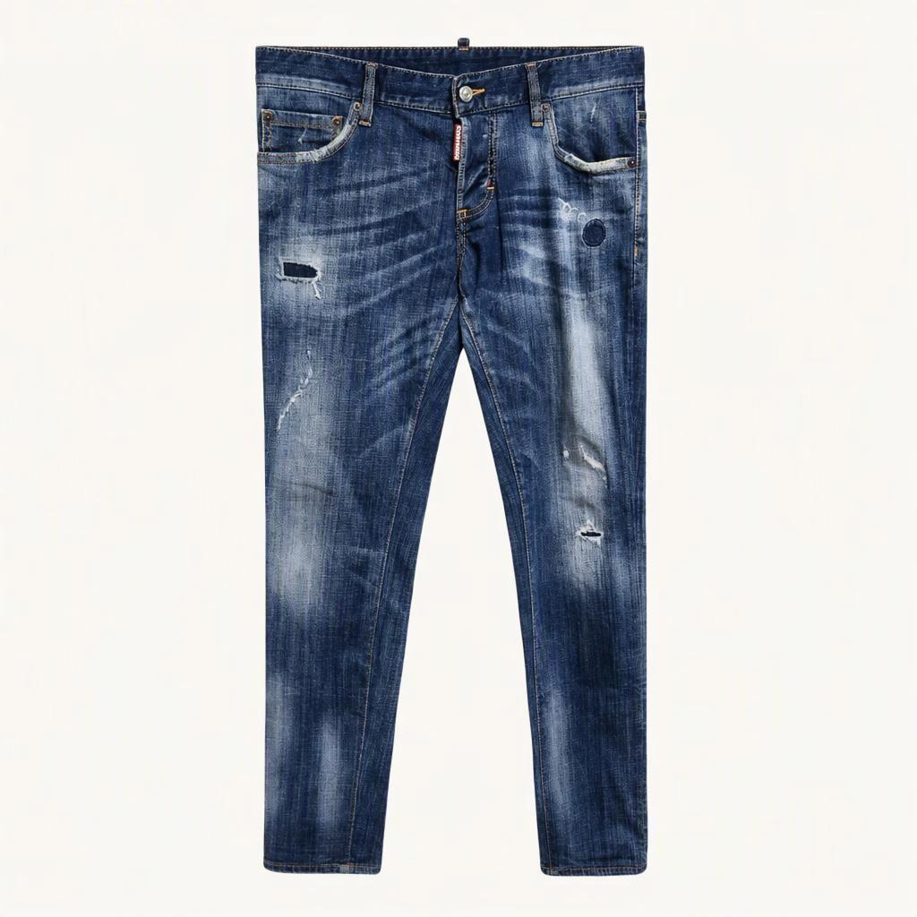 디스퀘어드2 워싱 데미지 슬림진 청바지 48사이즈