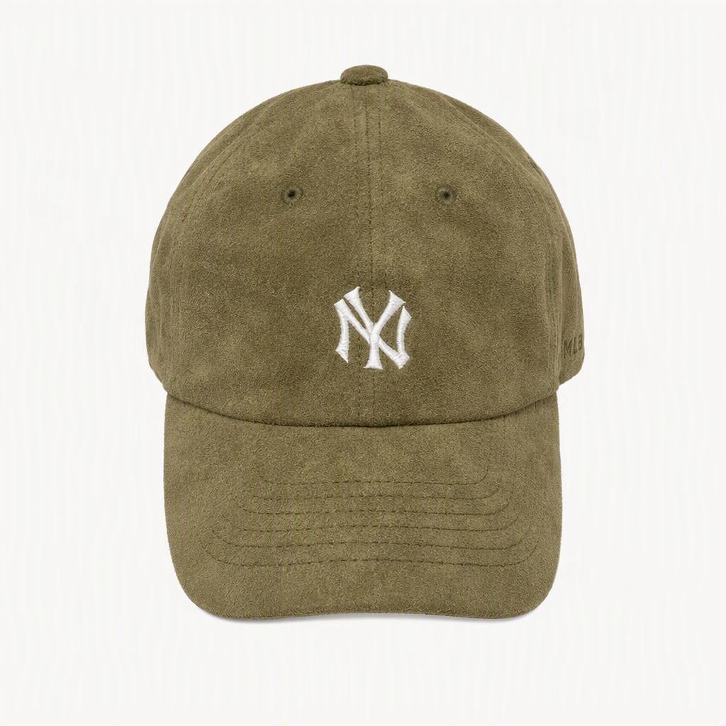 희귀!! MLB 엠엘비 스웨이드 양키스 볼캡 모자 카키