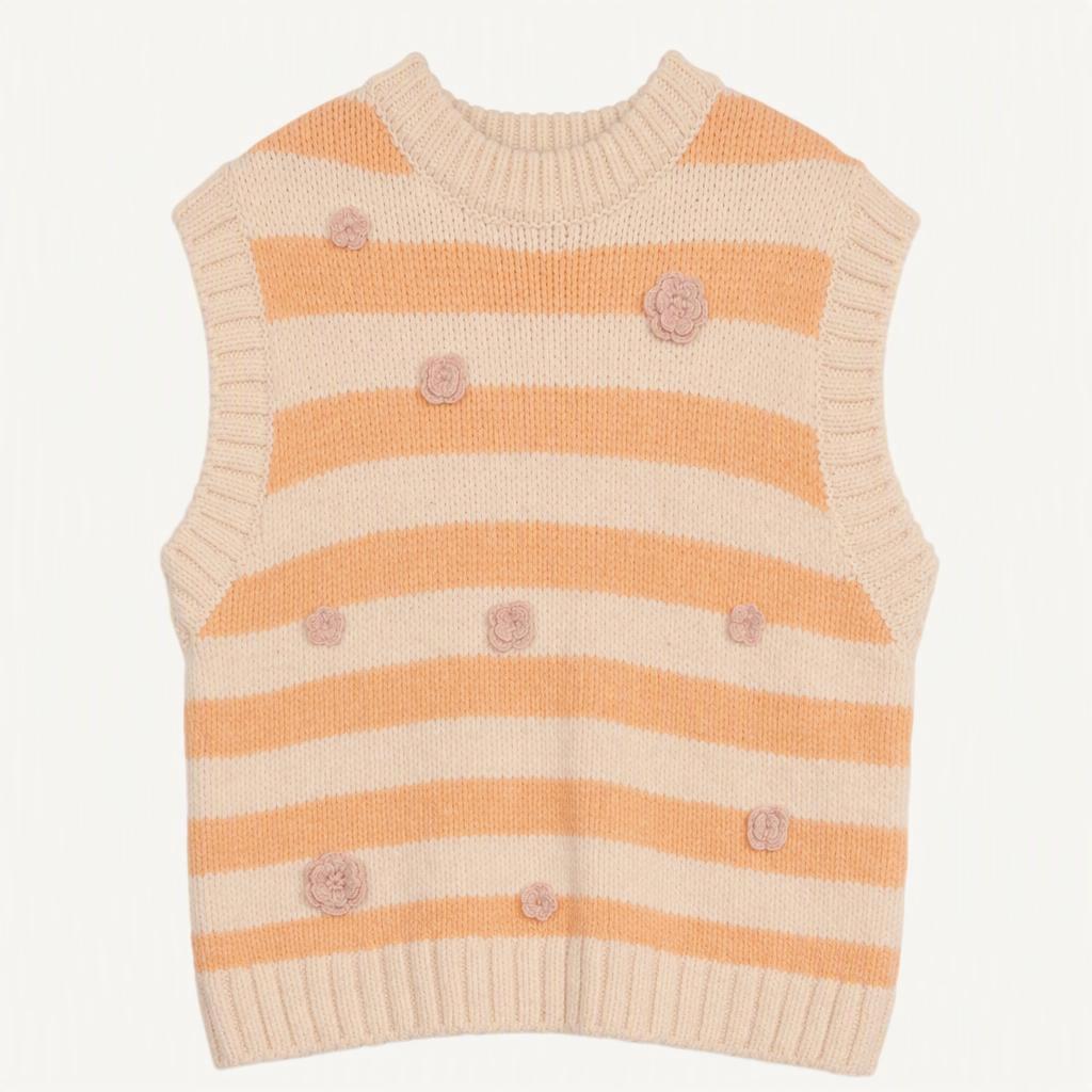 자라 ZARA 플라워 스트라이프 니트 EUR M [A1480]