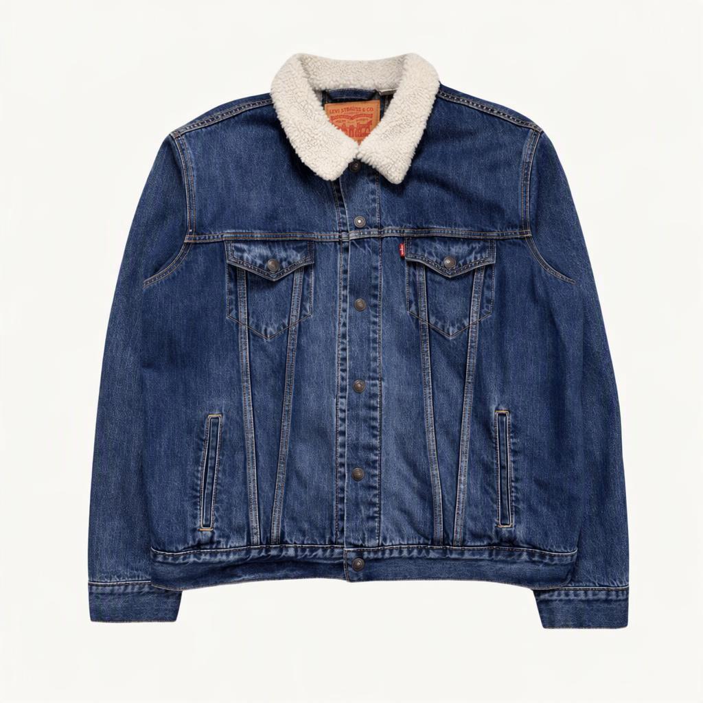 LEVI STRAUSS & CO 타입 3 쉐르파 데님 트러커 자켓 L