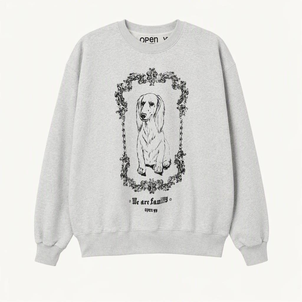OpenYy WE ARE FAMILYY SWEATSHIRT, GRAY