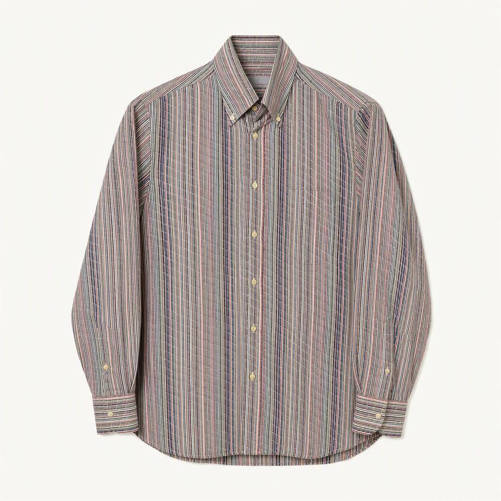 미쏘니 MISSONI 이태리 빈티지 스트라이프 셔츠 패턴 자수로고 정품 M