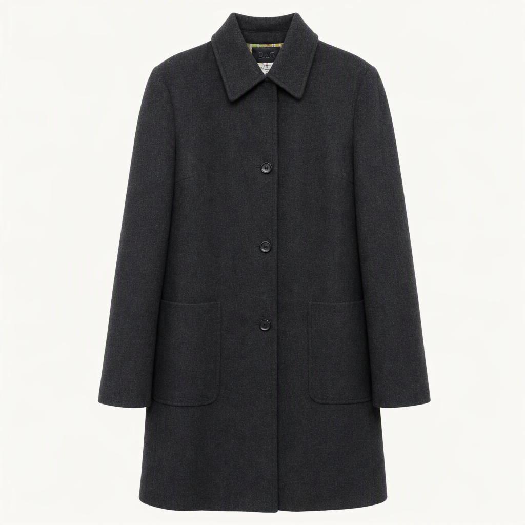 [5089]D&G black wool blend coat