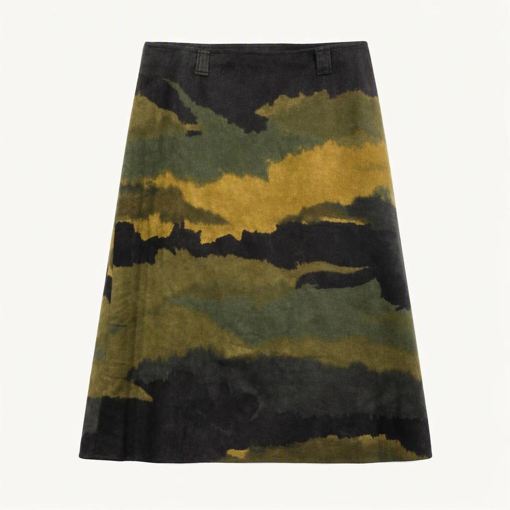 [5087]Max Blue camouflage pattern skirt