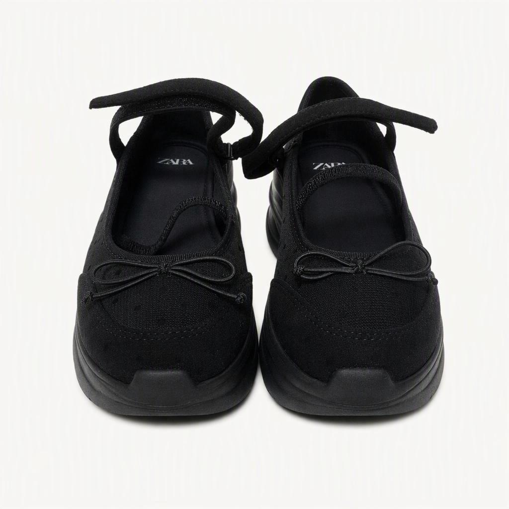 ZARA 리본 메리제인 슈즈 블랙 35
