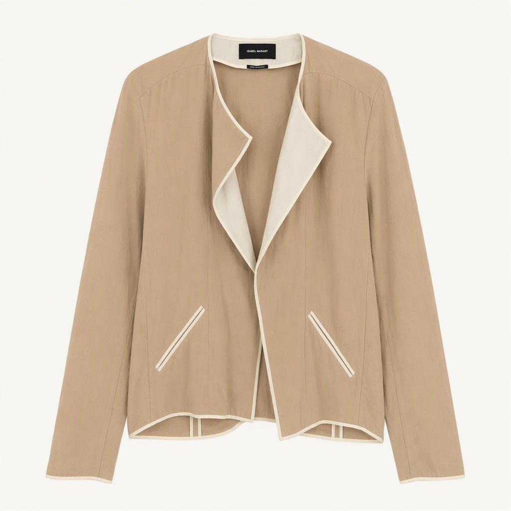 Isabel Marant 이자벨마랑 베이지 논카라 코튼 오픈 스트랩 자켓