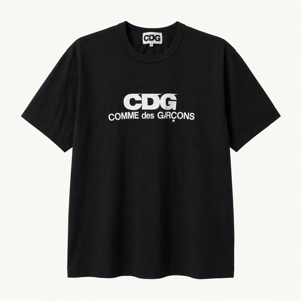 꼼데가르송 CDG 로고 반팔 티셔츠 블랙 XL