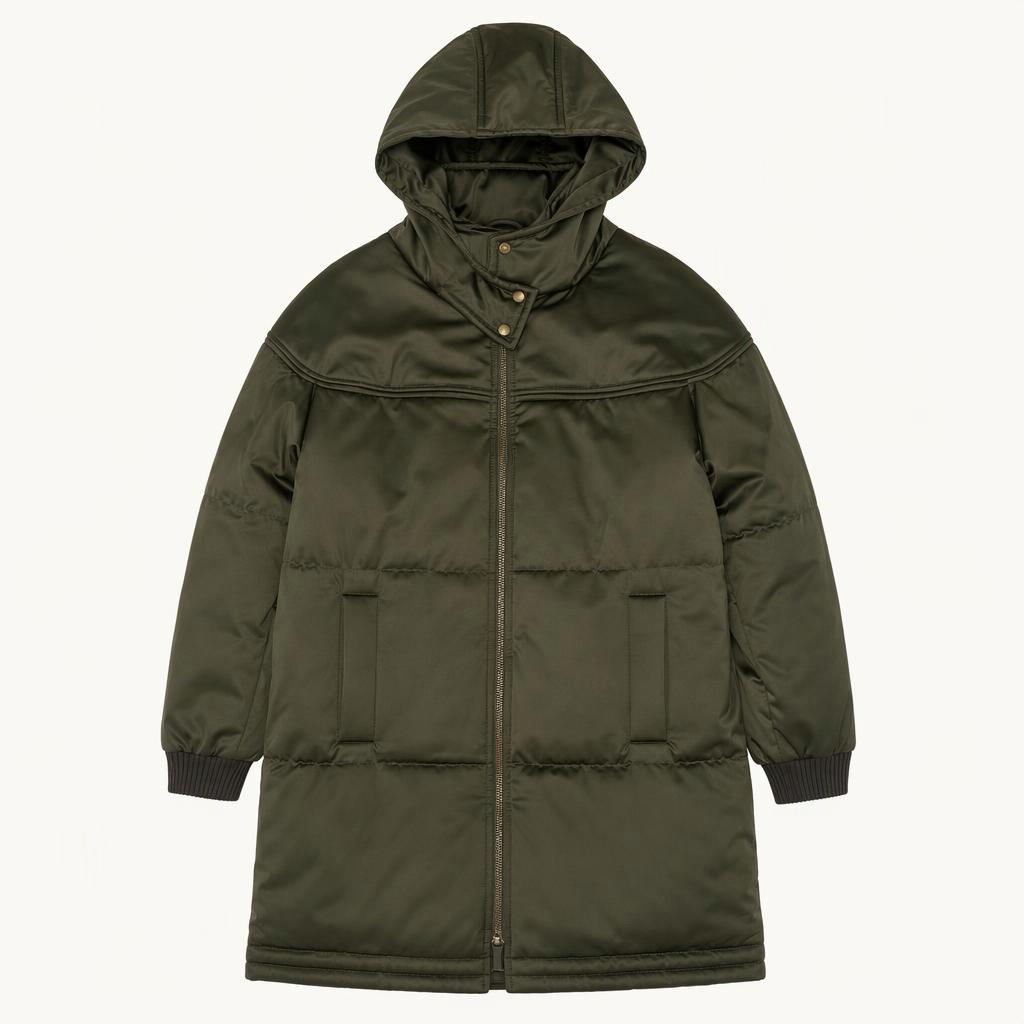 정품! 여성 아페쎄 A.P.C 폴리 다운 후드 패딩 36 카키