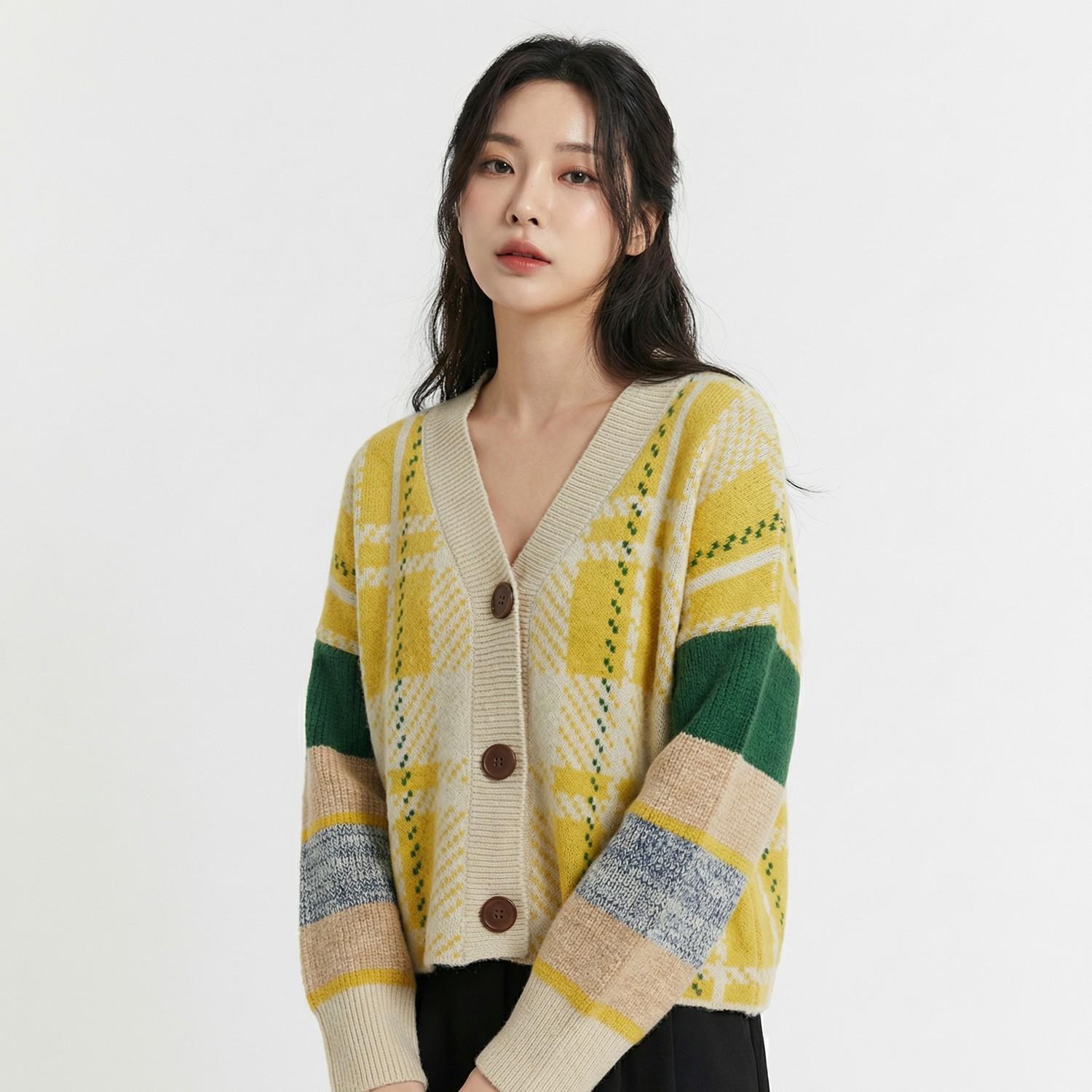 트위 브이넥카디건 1