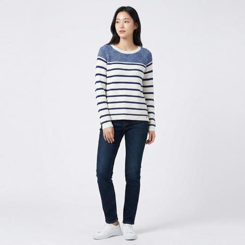힐피거 데님 라운드니트