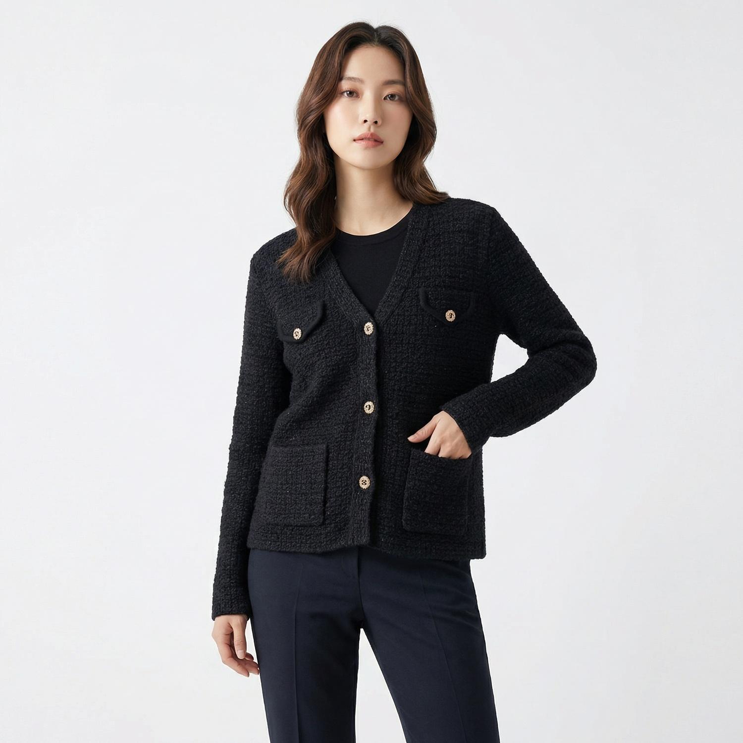센존 브이넥카디건 1