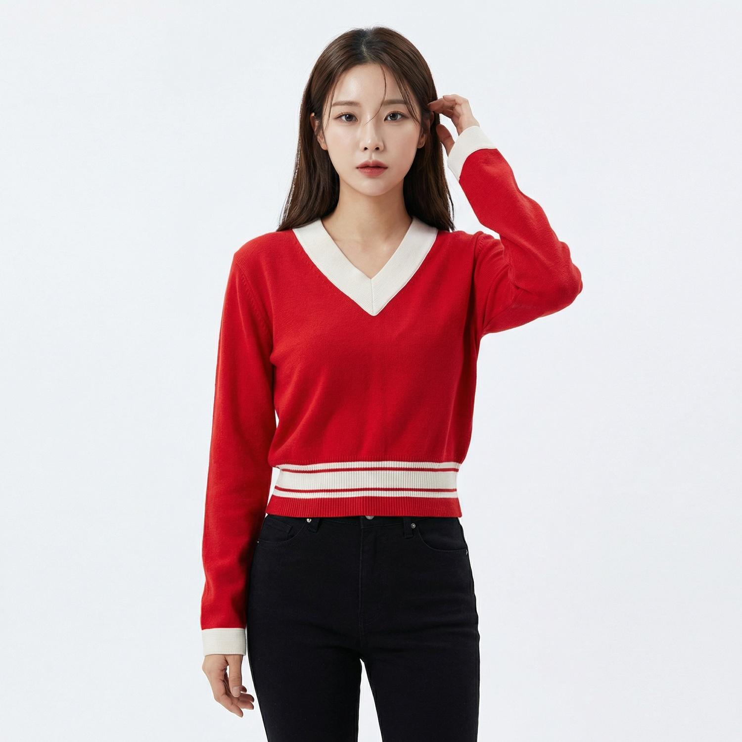 잉크 브이넥니트 1