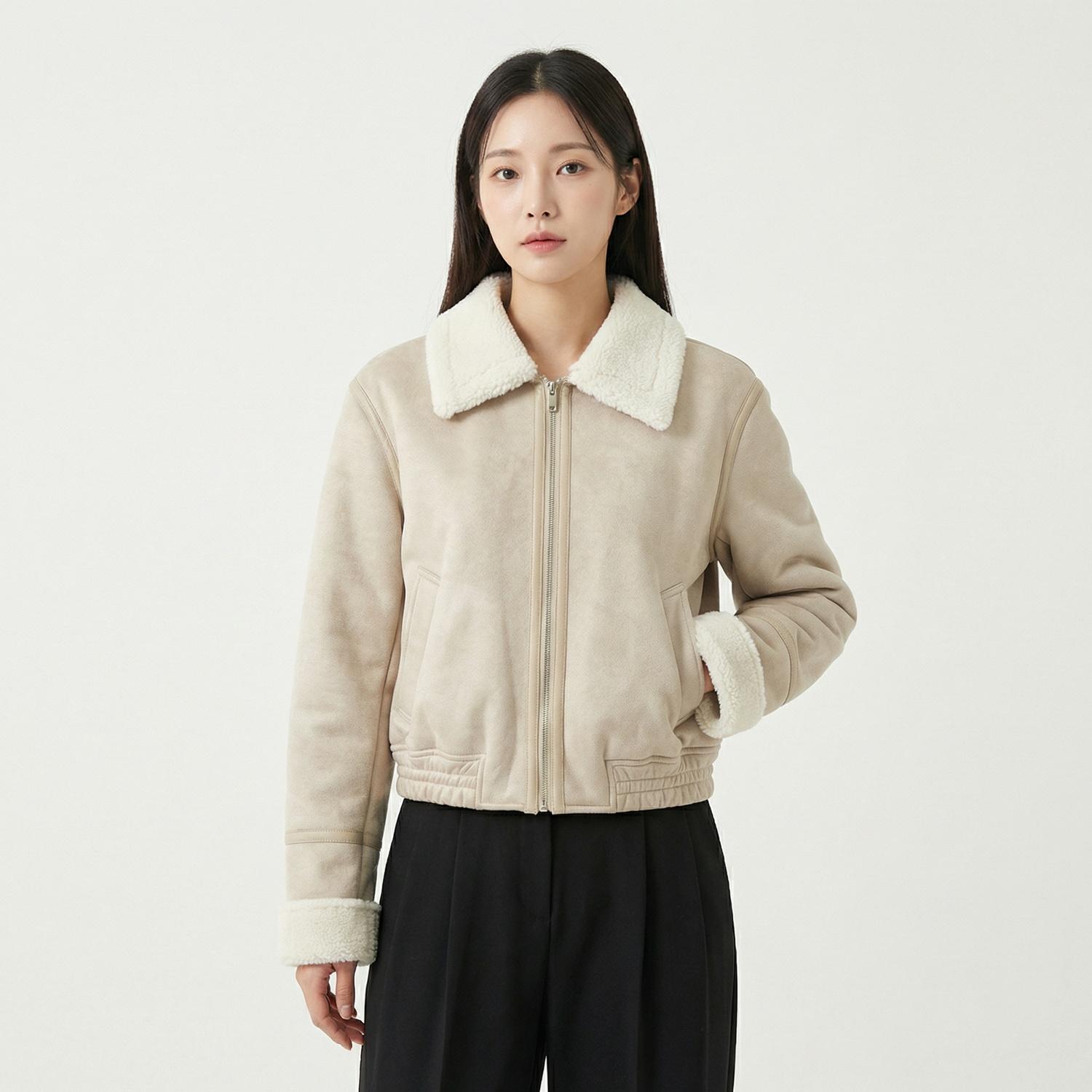 시스티나 무스탕재킷 착용컷