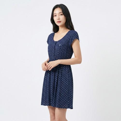 힐피거 데님 미디원피스