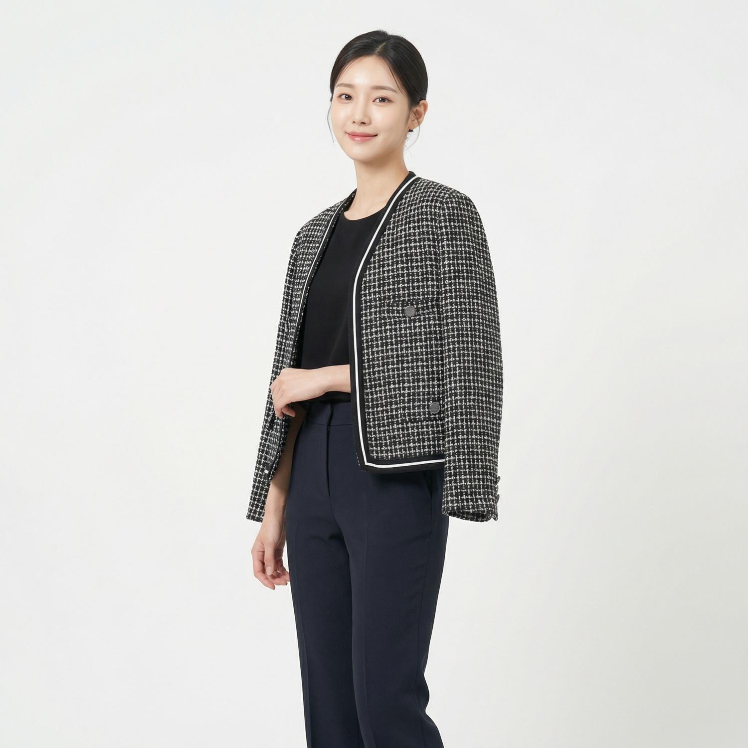 자주 트위드재킷 1