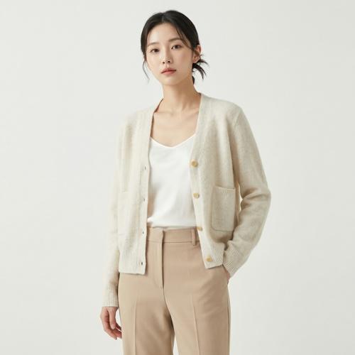 더캐시미어 브이넥카디건