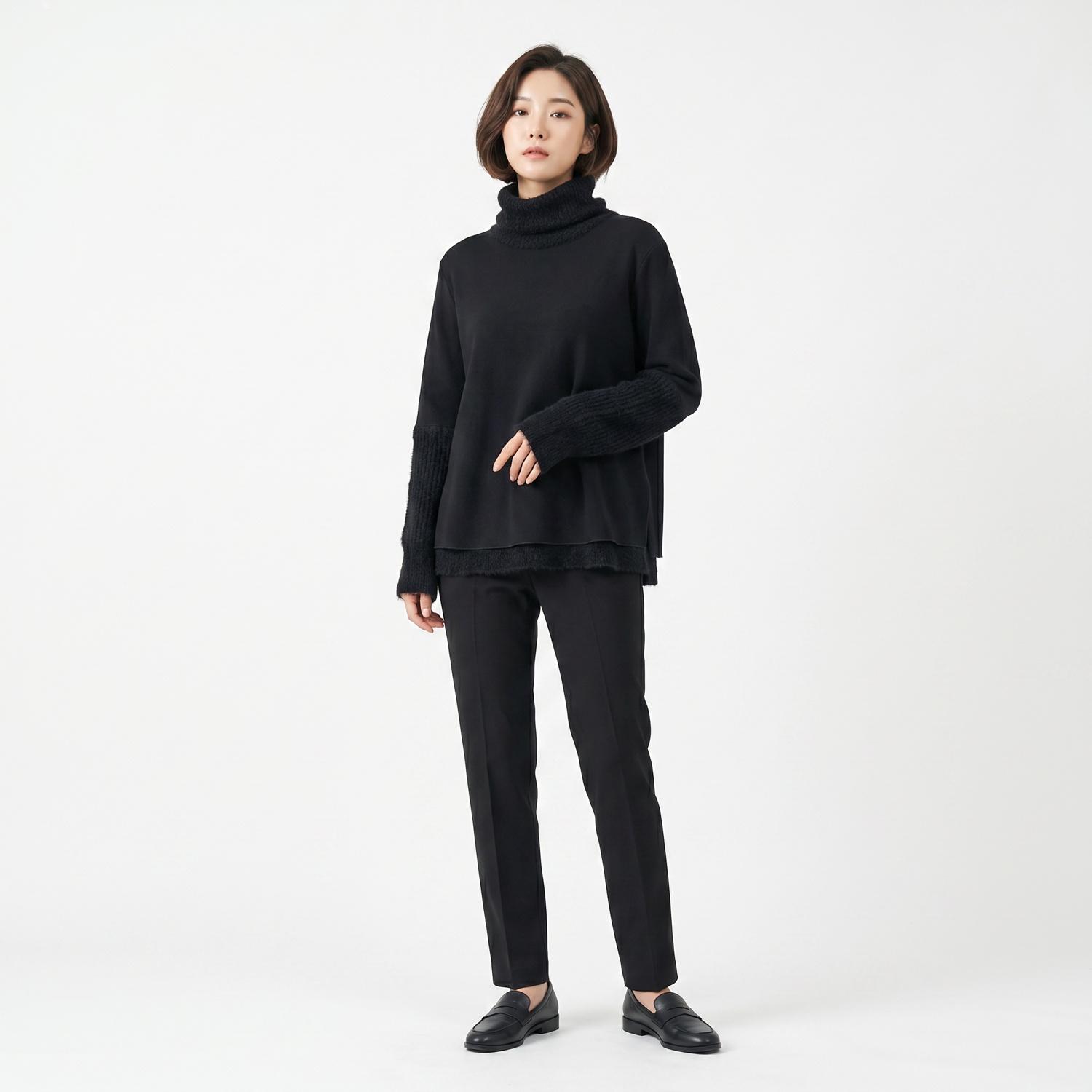 구호 긴팔티셔츠 착용컷