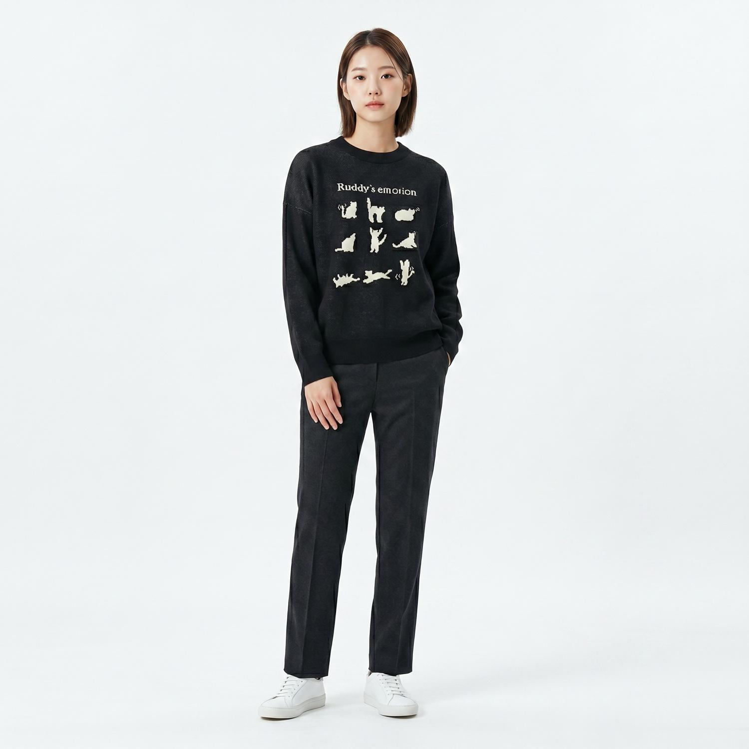 본챔스 라운드니트 착용컷