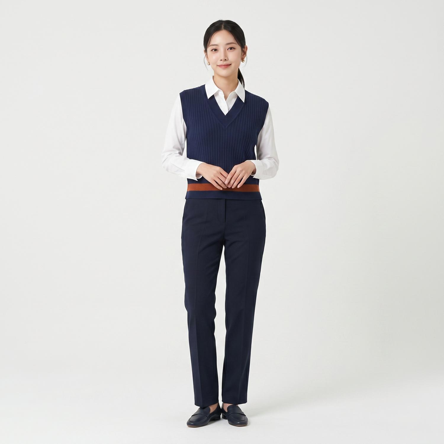 엔오르 니트조끼 착용컷