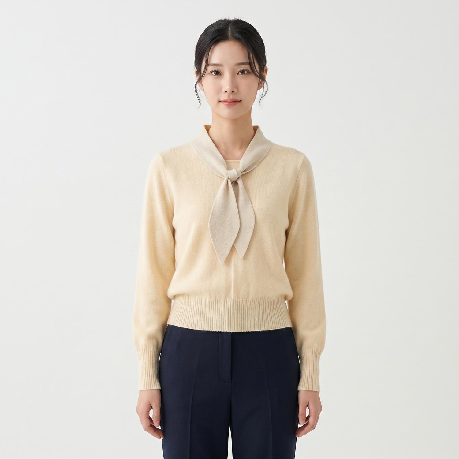 더아이잗 칼라니트 착용컷