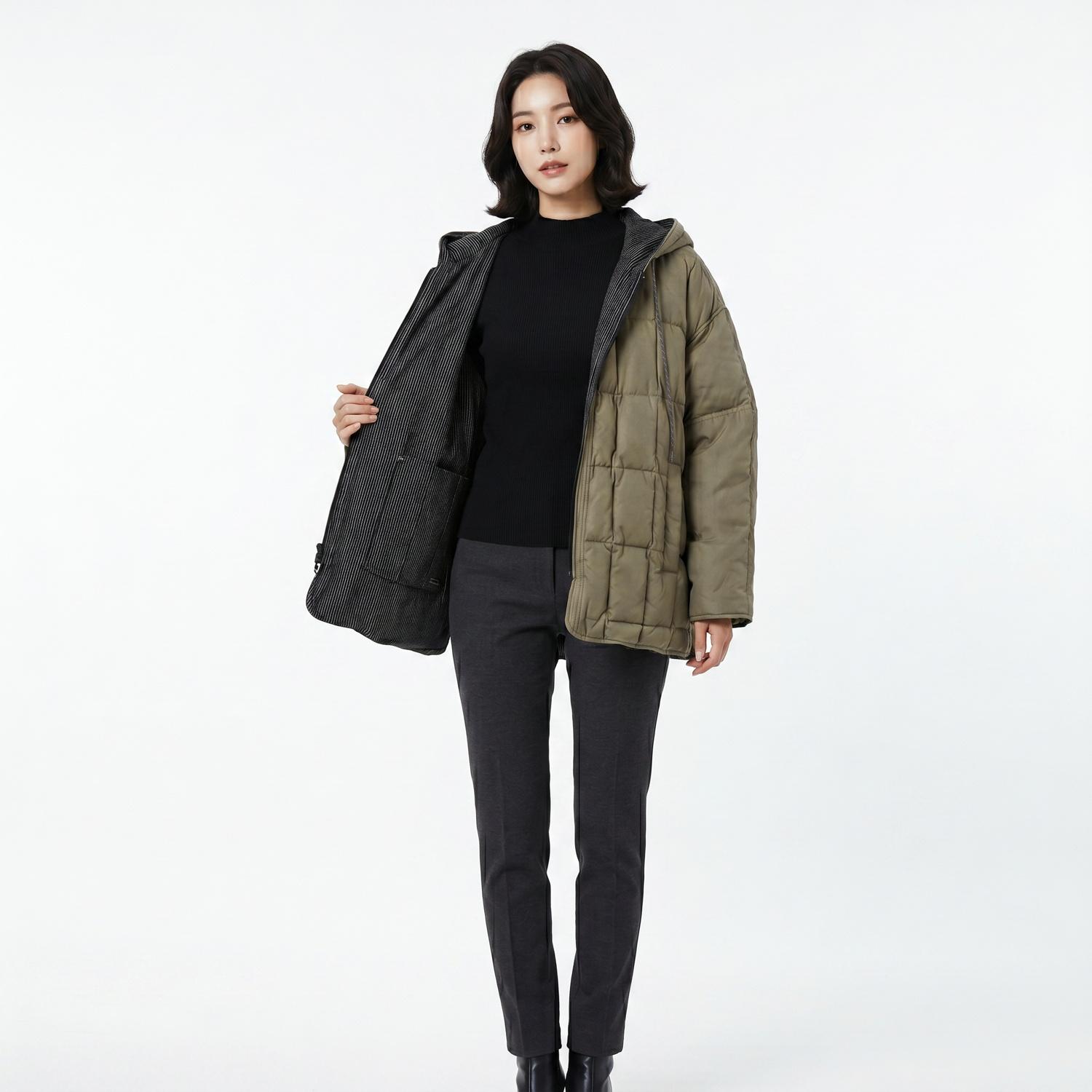 시티브리즈 패딩점퍼 착용컷