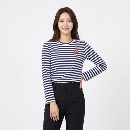 꼼데가르송 플레이 긴팔티셔츠