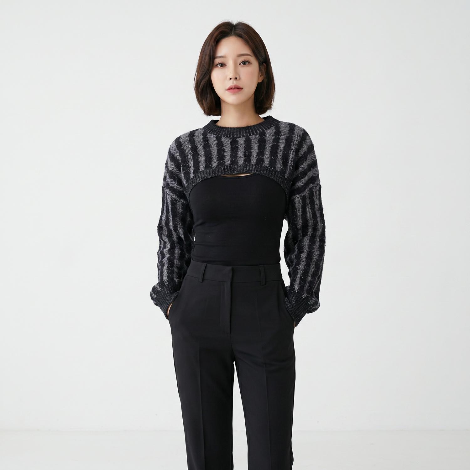 인사일런스 라운드니트 착용컷